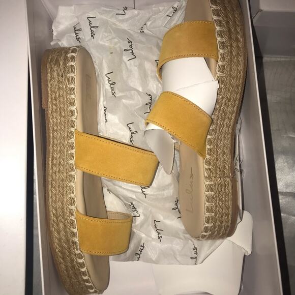 Sayler Suede Leather Flatform Espadrille Slides lulus - Picture 5 of 7